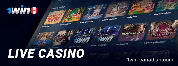 Live casino games available in 1win Canada