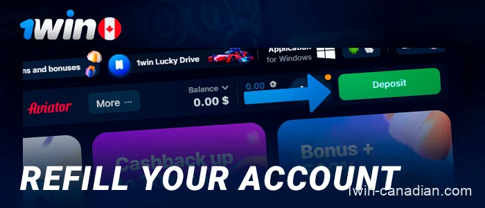 Top up your 1win account's balance