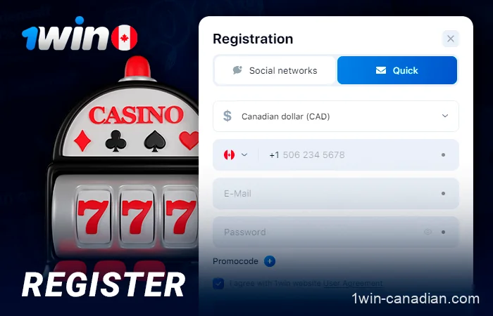 Instruction on how to register on 1win Canada