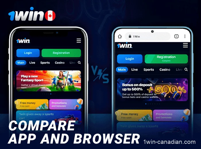 1win mobile app and browser version comparison