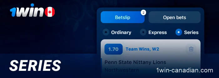 Series betting option on 1win Canada